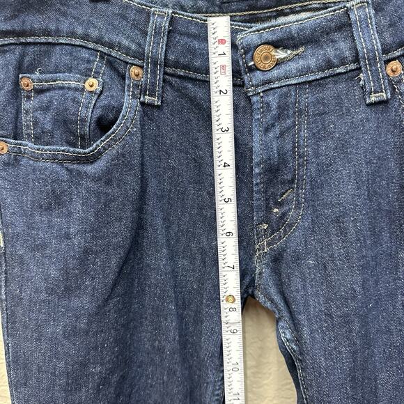 Levis 524 Too Superlow Jeans Womens 9 Medium Blue Dark Wash Stretch Denim Pants - Picture 9 of 13